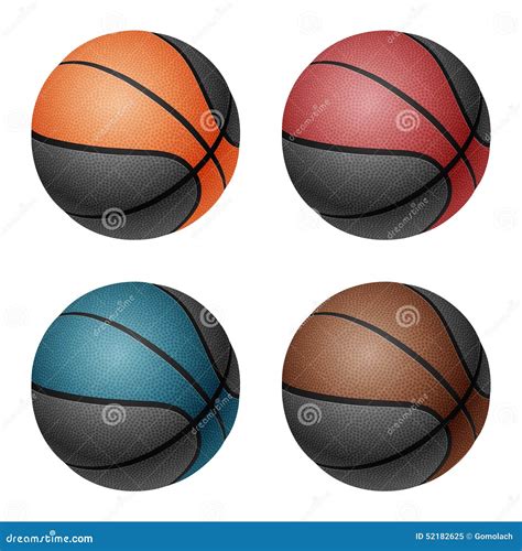 A Set Of Color Basketballs With Different Designs Templates For Logo