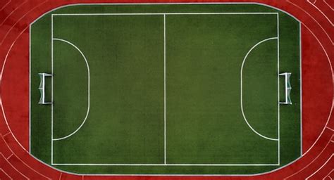 Premium Photo | Aerial view of soccer field or sports stadium