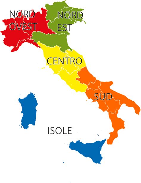 Cartina Italia Regioni Nord Centro Sud