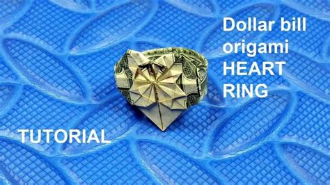 Dollar Bill Origami HEART RING | Origami heart, Dollar bill origami ...