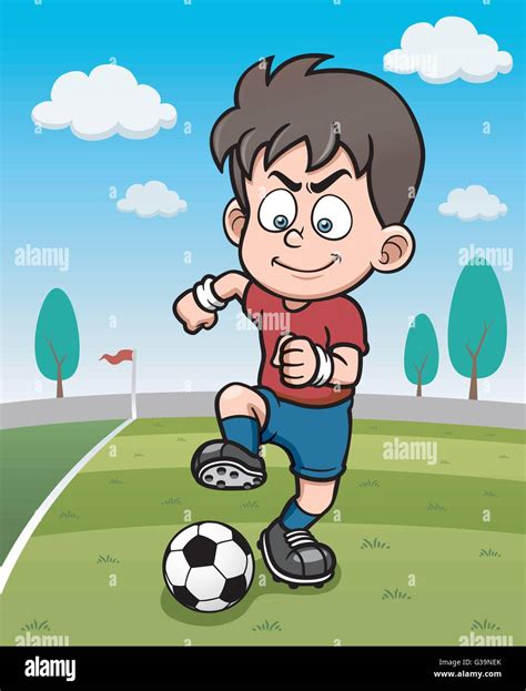 Ilustraci N Vectorial De Dibujos Animados Jugador De F Tbol Imagen