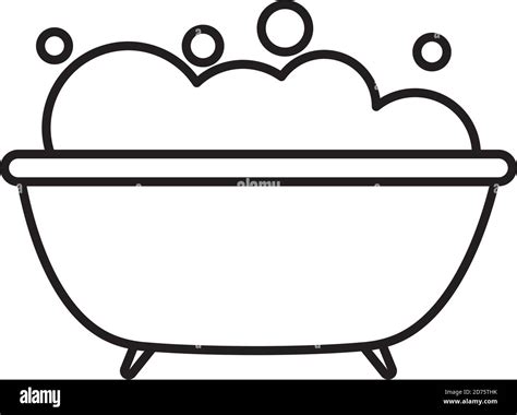 Bathtub Bubbles Foam Clean Isolated White Background Vector