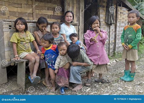 Poor Laotian Hmong Children Editorial Stock Image Image Of Asian