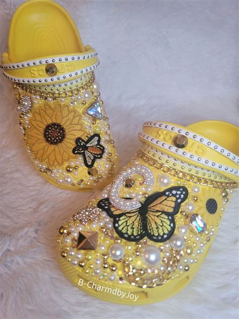 Custom Bedazzled Bling Crocs Etsy Crocs Fashion Bedazzled Shoes