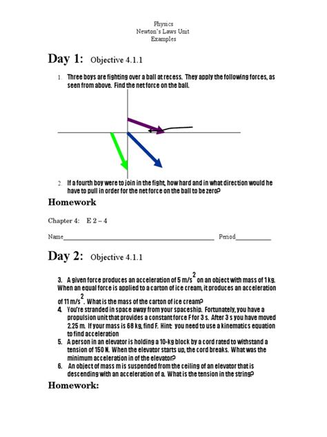 Newton's Laws Examples | PDF | Tension (Physics) | Friction