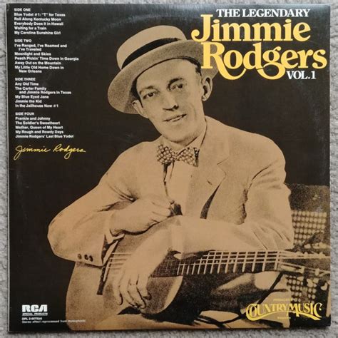 Jimmie Rodgers – The Legendary Jimmie Rodgers Vol. 1 (1974, Vinyl ...