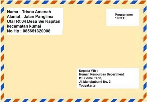 7 Contoh Amplop Lamaran Kerja Sukses Lolos Pekerjaan