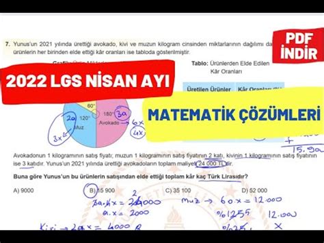 2022 LGS Nisan Ayı Örnek Matematik Soruları Ve Açıklamalı Çözümleri