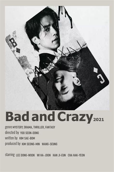 Bad and Crazy Poster | Movie posters minimalist, Wi ha-joon, Kdrama