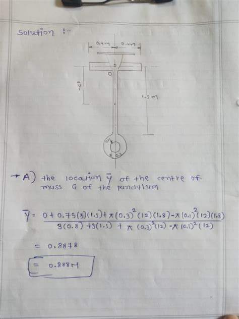 Solved The Pendulum Consists Of Two Slender Rods Ab And Oc Which