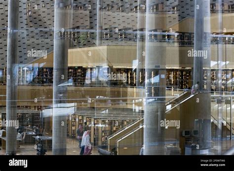 April 2008- Alexandria, Egypt- Interior view of the Bibliotheca Alexandria. Scenes from daily ...