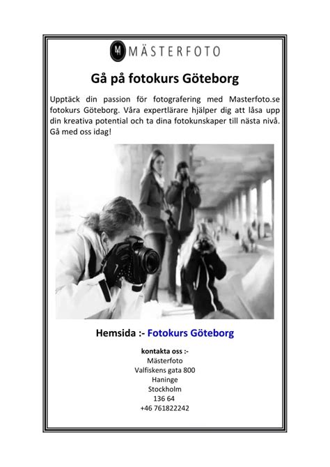 PPT Gå på fotokurs Göteborg PowerPoint Presentation free download