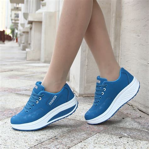 BomKinta Breathable Height Increasing Women Sneakers Shoes Creepers ...