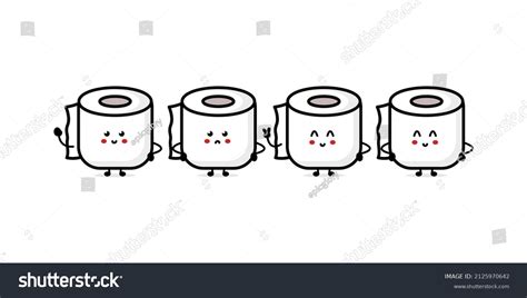 Cute Funny Happy Poop Toilet Paper Stock Vector Royalty Free