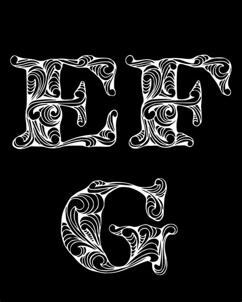 The Letter E Is Made Up Of Ornate Letters