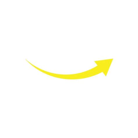 Eps Yellow Vector Curved Or Directional Arrow Icon Isolated On White