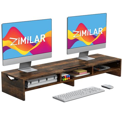 Zimilar Large Dual Monitor Stand Riser, 2 Tiers Monitor Stand with ...