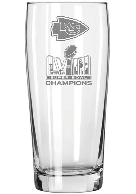 Kansas City Chiefs Super Bowl Lviii Champs Etched 16oz Pub Pilsner Glass Clear