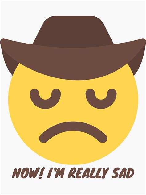 "Sad Cowboy Emoji" Sticker for Sale by julliadan | Redbubble