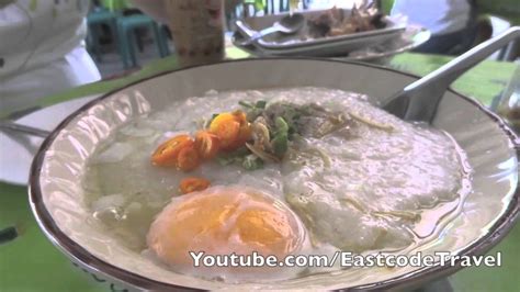 Thai Egg Congee With Minced Pork Ball Youtube