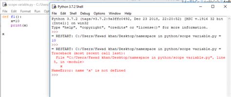 Namespace In Python And Variable Scope With Example