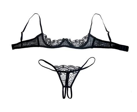 Sexy Lingerie Lace Push Up Open Cup Bra Sets Female Underwear Sexy Lace