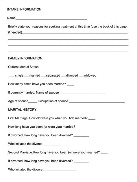 Fillable Online Confidential Client Intake Form General Information