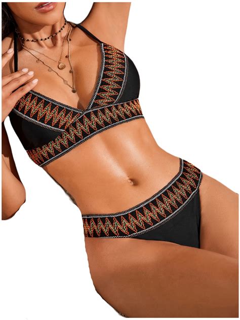 STRÓJ KĄPIELOWY DAMSKI DWUCZĘŚCIOWY PUSH UP WZORY BIKINI WIĄZANY 4017847809440 Cena Opinie