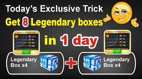 Get Free Legendary Boxes In 8 Ball Pool Legendary Cue Trick YouTube