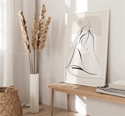 Neutral Bedroom Wall Art Naked Line Art Bedroom Wall Decor Etsy