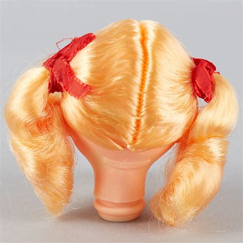 Curly Blonde Ponytails Vinyl Doll Head True Vintage Plastic And Vinyl Dolls Doll Supplies