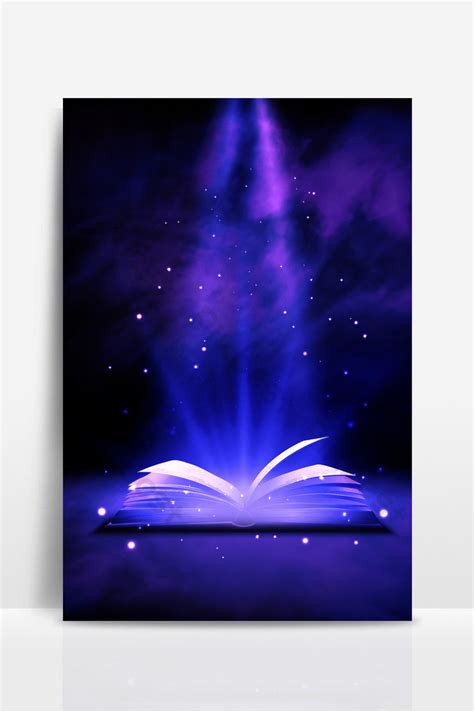 Blue fantasy particles glowing magic book mysterious background ...