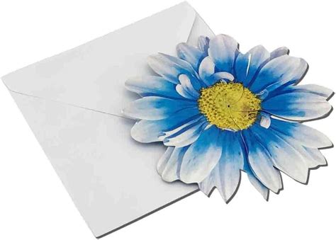 Blue 3 D Flower Pop Up Cards 4 Wide Set Of 25 Birthday Invitations