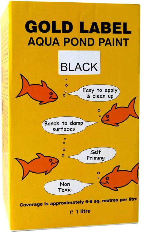 Gold Label Underwater Aqua Pond Paint Black 1Ltr Amazon Co Uk Garden