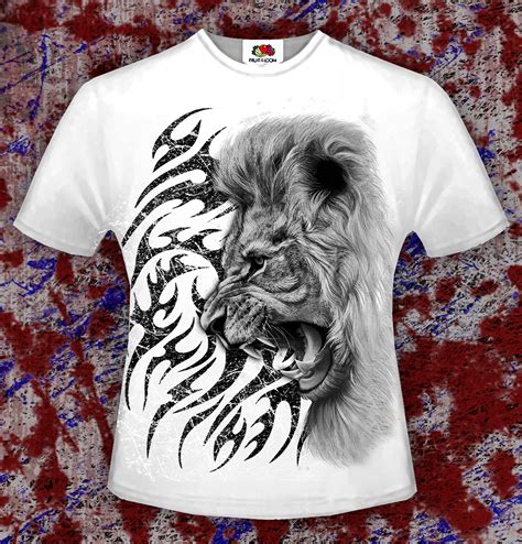 Мужская футболка. Размеры: S, L ,M, L, XL. Футболки. Футболка со львом ...