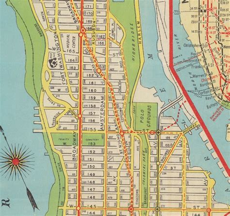 Upper Manhattan Map Vintage High Resolution 1928 Art | Etsy