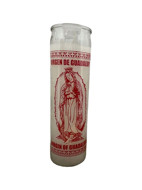 Veladora Blanca De Virgen De Guadalupe Veladora Religiosa