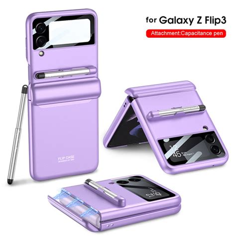 For Samsung Galaxy Z Flip 3 5g Case Magnetic With Pen Zflip 3 Z Flip3