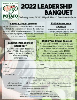 Fillable Online BANQUET Fax Email Print PdfFiller