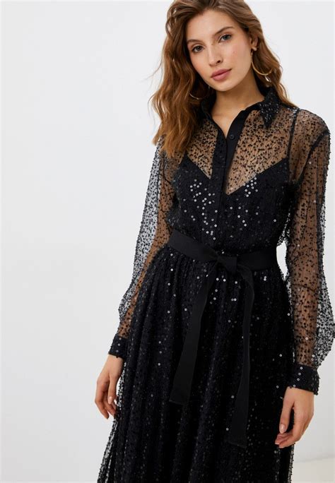 Платье Rich Naked Lora midi dress цвет черный MP002XW0KM04 купить в интернет магазине Lamoda