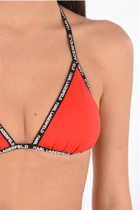 Karl Lagerfeld Top Bikini A Triangolo Con Banda Logata Donna Glamood