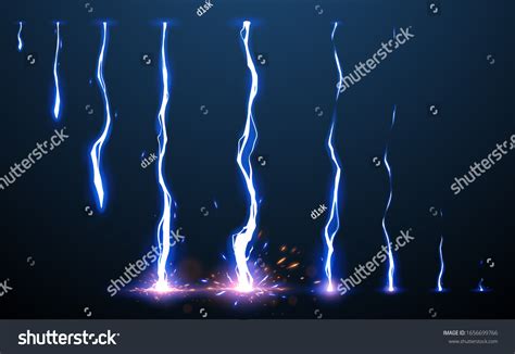 Lightning Animation Set Sparks Stock Vector (Royalty Free) 1656699766 ...