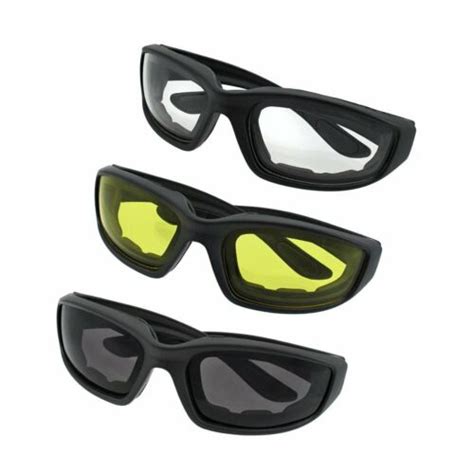 3 Pair Harley Bike Motorcycle Riding Glasses Padded Clear Yellow Wind Sunglasses 863326000105 Ebay