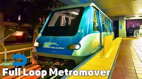 Miami Metromover Full Loop Line Complete Journey At Night Youtube