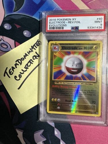 PSA 9 MINT Electrode 40 108 XY Evolutions REVERSE HOLO Pokemon Card EBay