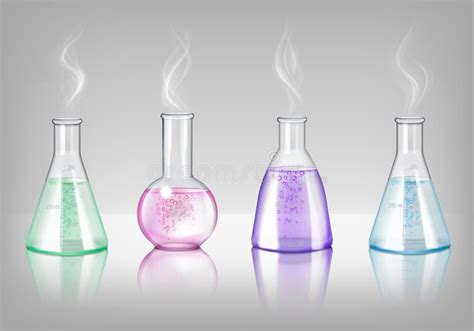 Laboratory Glassware Realistic Set Stock Vector Illustration Of