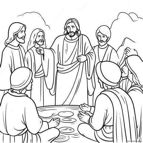 Printable Jesus Teaching Coloring Page