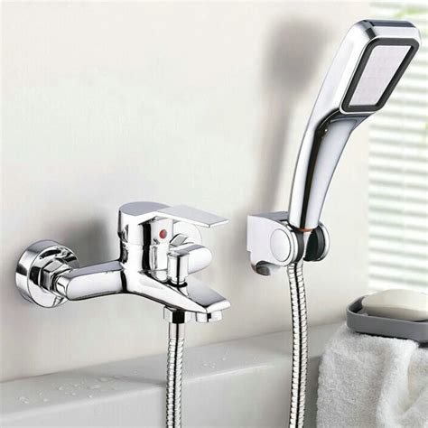 Bath Mixer With Shower Bathtub Faucet Hot Cold Water Mixer Tap Shower Set Wall Mouthed Faucets