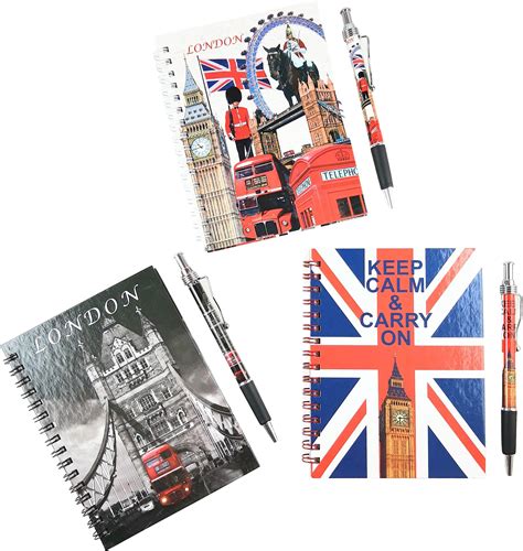 Union Jack Notebook And Matching Pen Medium A6 Size London Souvenir