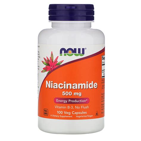 NOW Niacinamide B-3, Витамин Б-3 Ниацинамид 500 мг. 100 капсул от Now ...